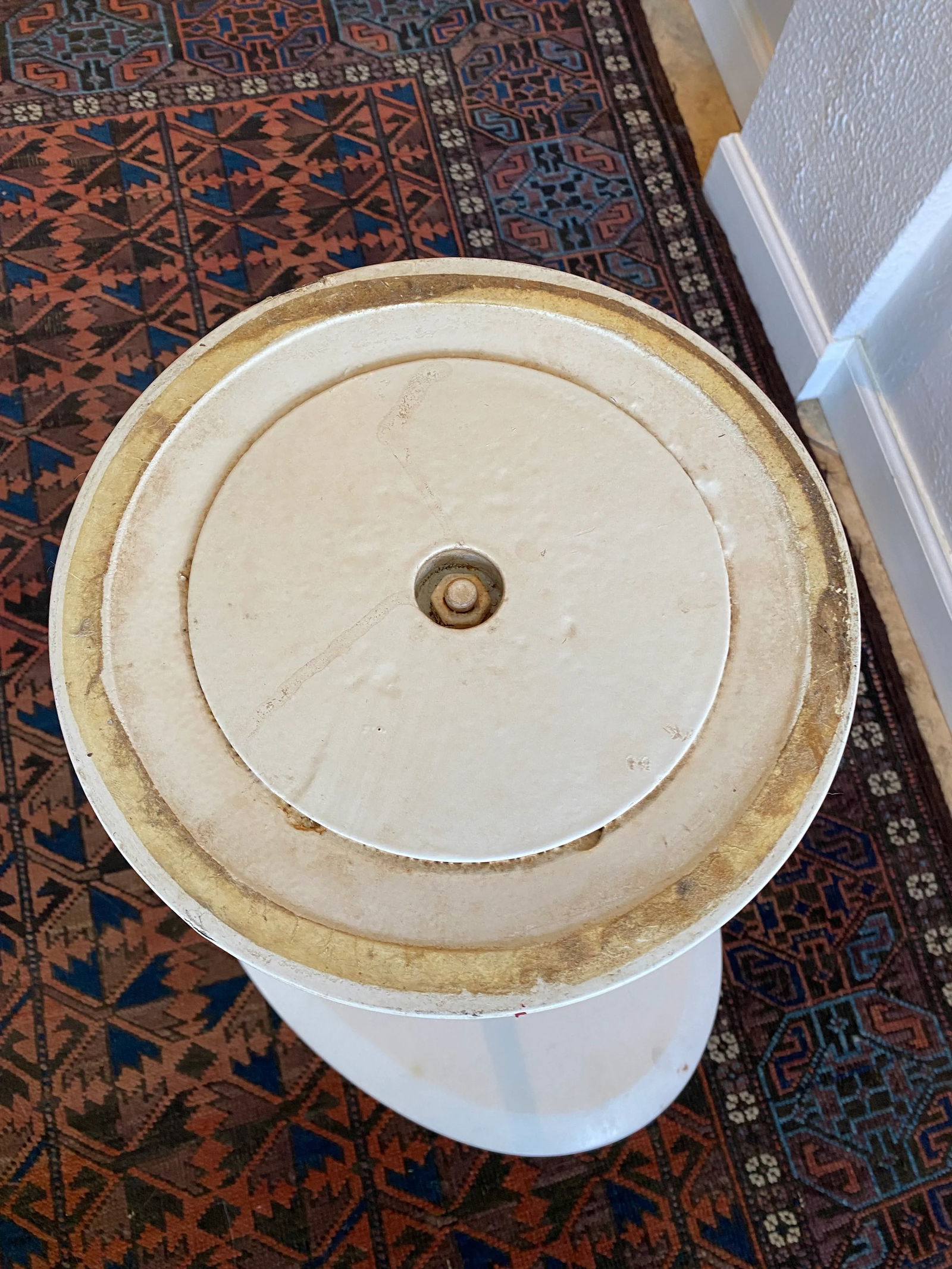 1960s Vintage Knoll Style White Marble Top Eero Saarinen Style Oval Tulip Side Table - 7