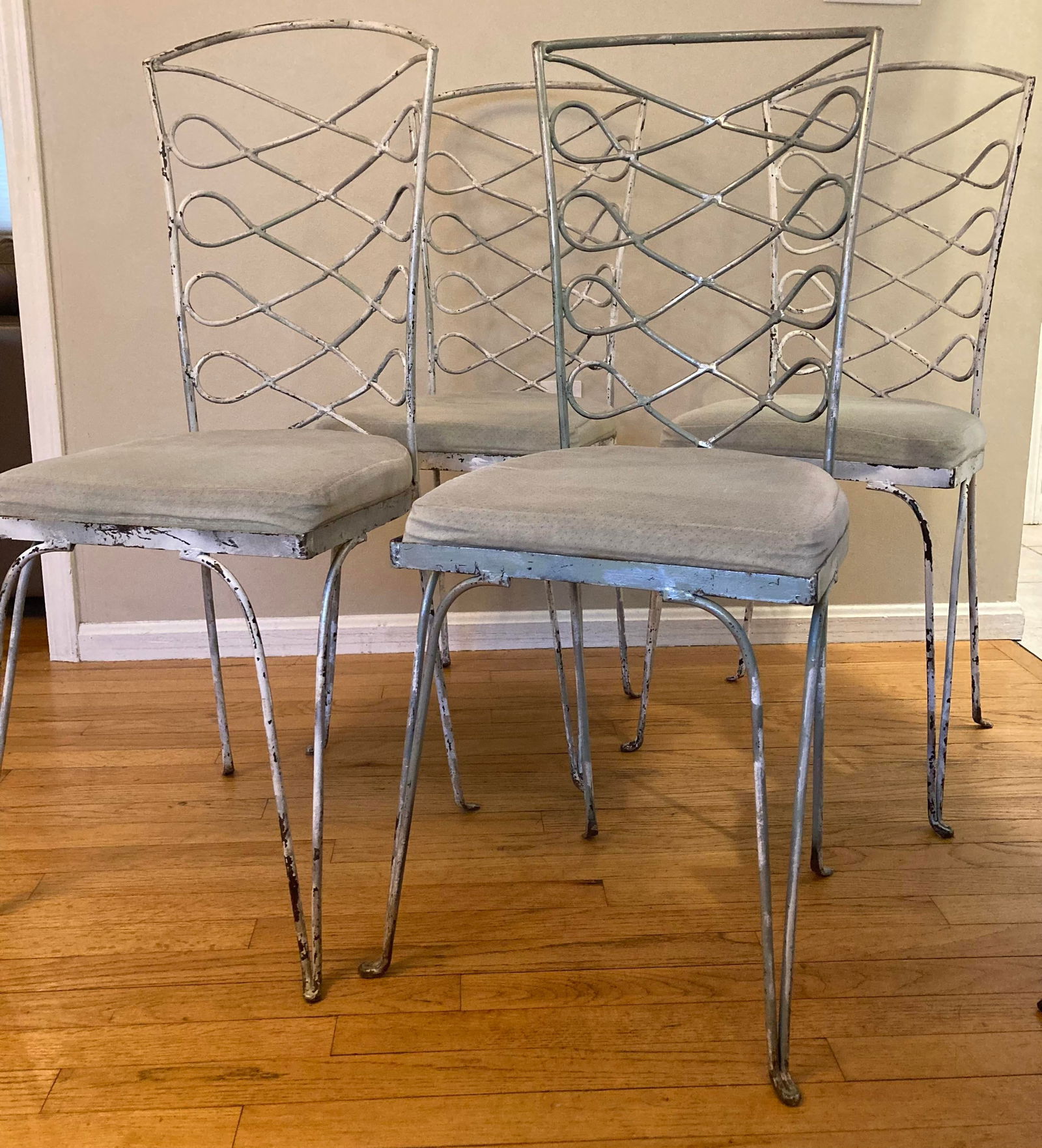 1960s Metal Chairs in the Style of RenÃ© Prou, Set of 4 Paris Seating - 3
