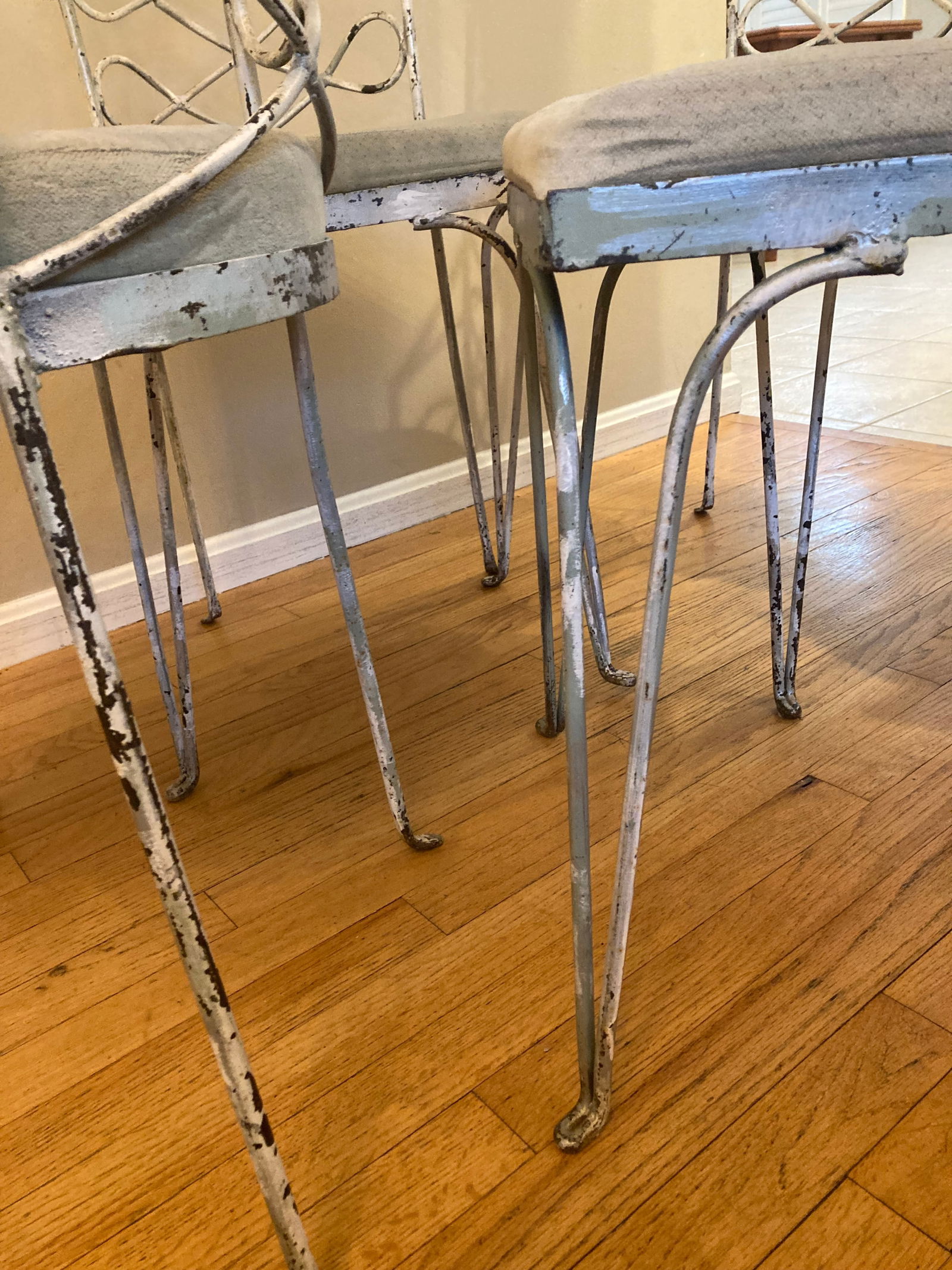1960s Metal Chairs in the Style of RenÃ© Prou, Set of 4 Paris Seating - 5