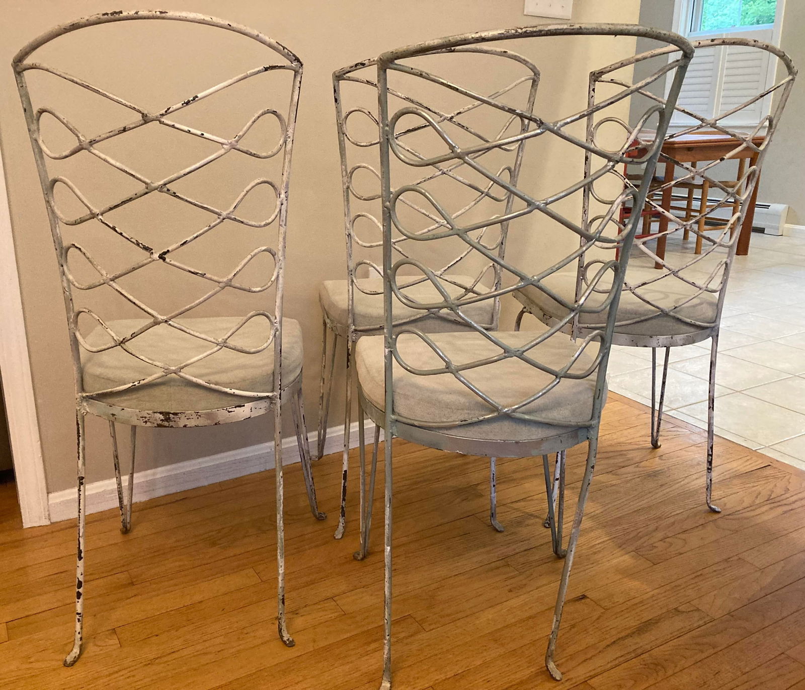 1960s Metal Chairs in the Style of RenÃ© Prou, Set of 4 Paris Seating - 7