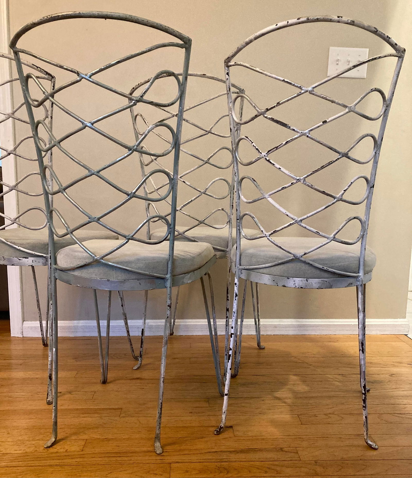 1960s Metal Chairs in the Style of RenÃ© Prou, Set of 4 Paris Seating - 9