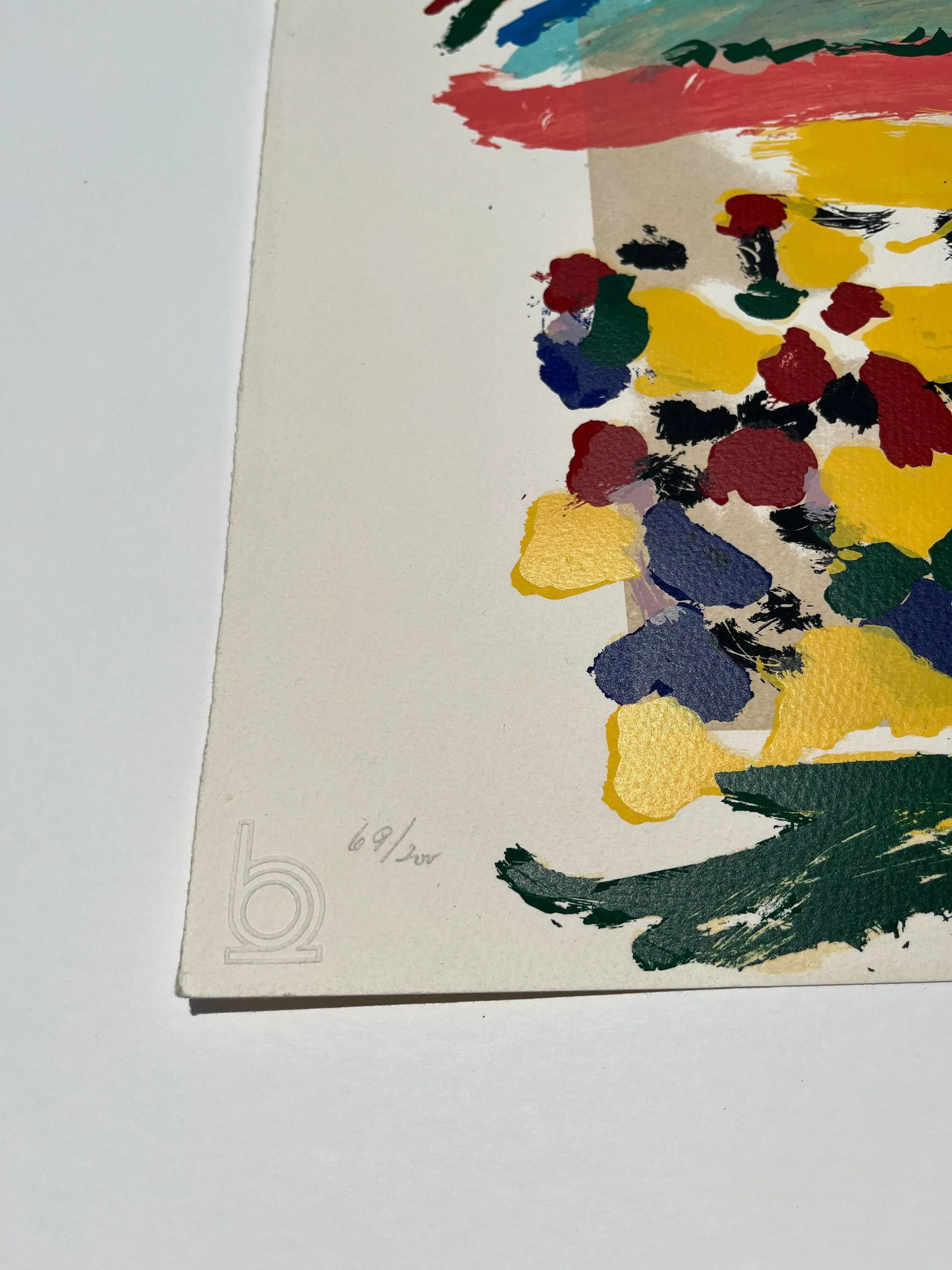 Original Hand Signed Limited Edition Menashe Kadishman Serigraph of Rainbow Over a Field - 5