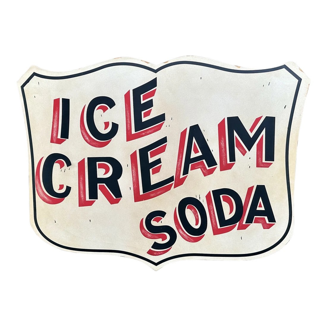 Large Pottery Barn Vintage-Style Metal Ice Cream Soda Sign (1 of 10)