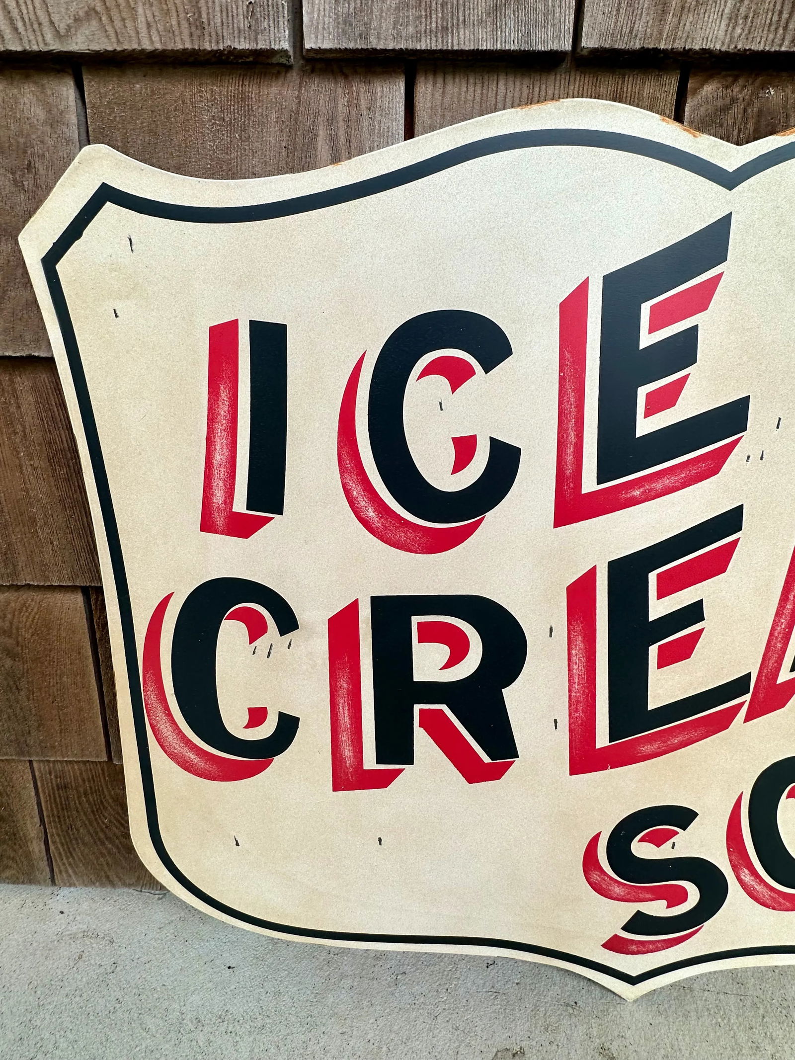 Large Pottery Barn Vintage-Style Metal Ice Cream Soda Sign - 2
