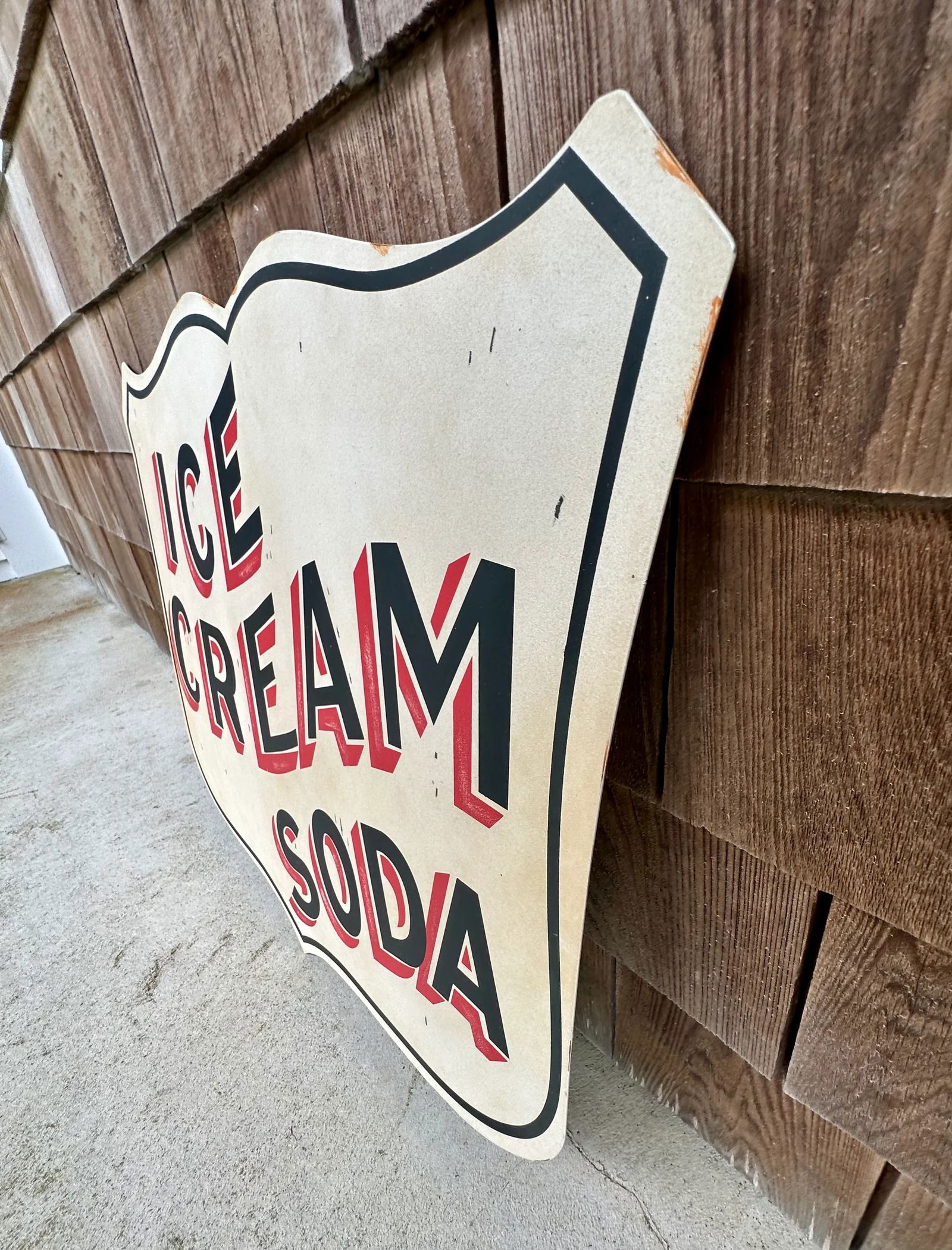 Large Pottery Barn Vintage-Style Metal Ice Cream Soda Sign - 3