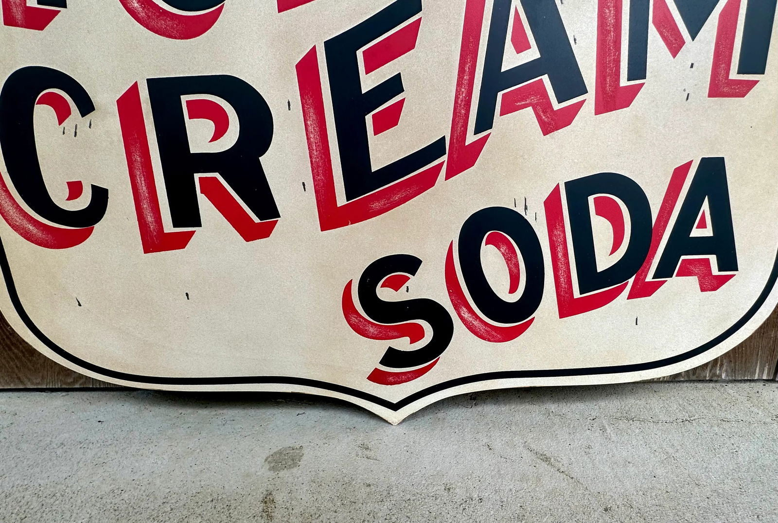 Large Pottery Barn Vintage-Style Metal Ice Cream Soda Sign - 4