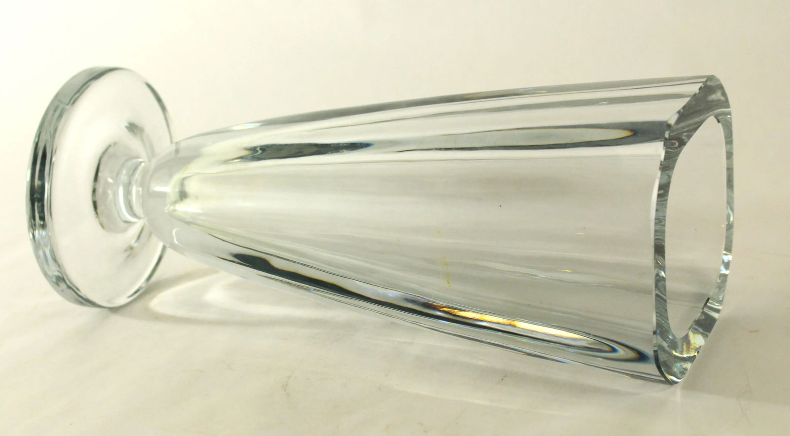 Mid 20th Century Mid Century Stromberg Swedish Art Glass Thick Crystal Vase, Signed B 438 - 11
