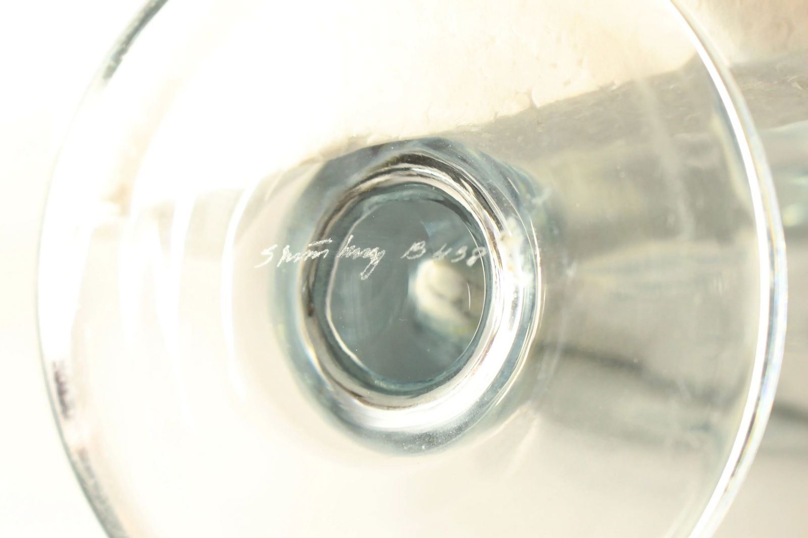 Mid 20th Century Mid Century Stromberg Swedish Art Glass Thick Crystal Vase, Signed B 438 - 12