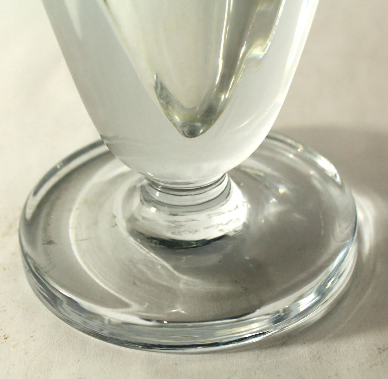 Mid 20th Century Mid Century Stromberg Swedish Art Glass Thick Crystal Vase, Signed B 438 - 6