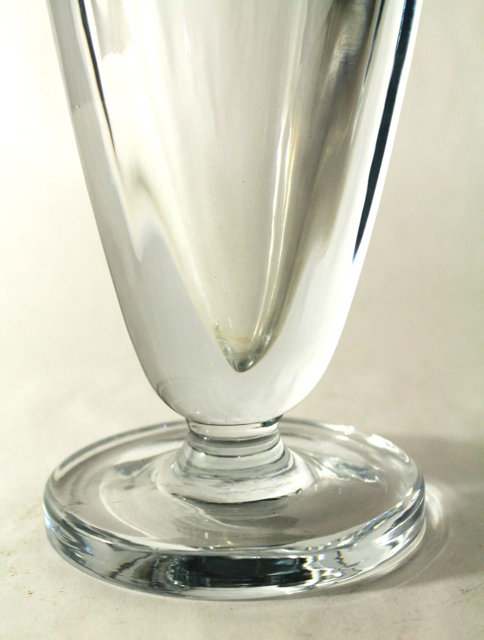 Mid 20th Century Mid Century Stromberg Swedish Art Glass Thick Crystal Vase, Signed B 438 - 9