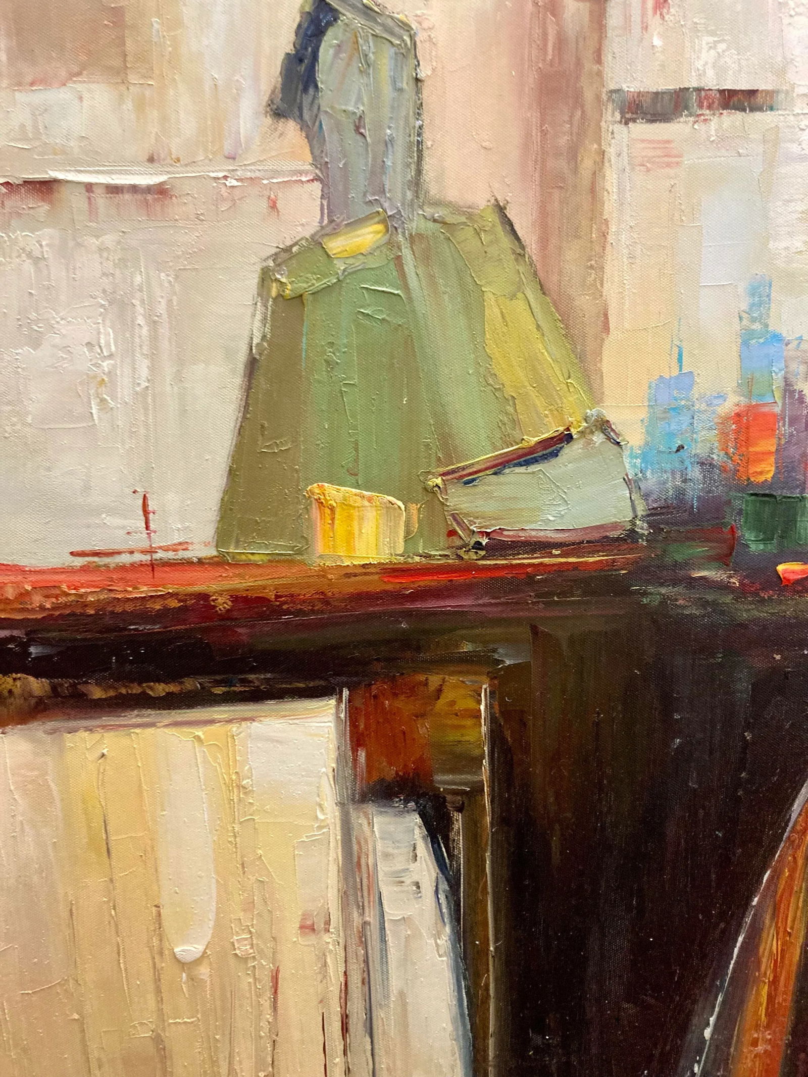 "Bountiful Dining" 1987 Oil Painting - 4