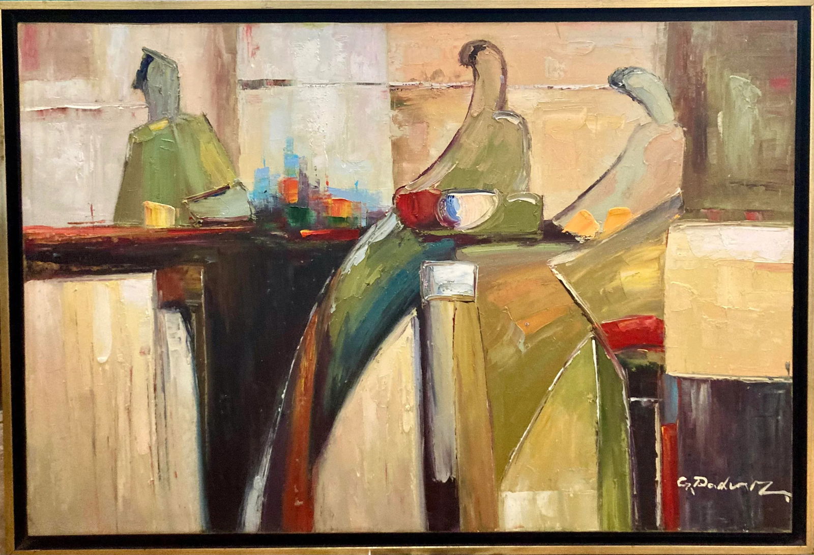 "Bountiful Dining" 1987 Oil Painting - 7