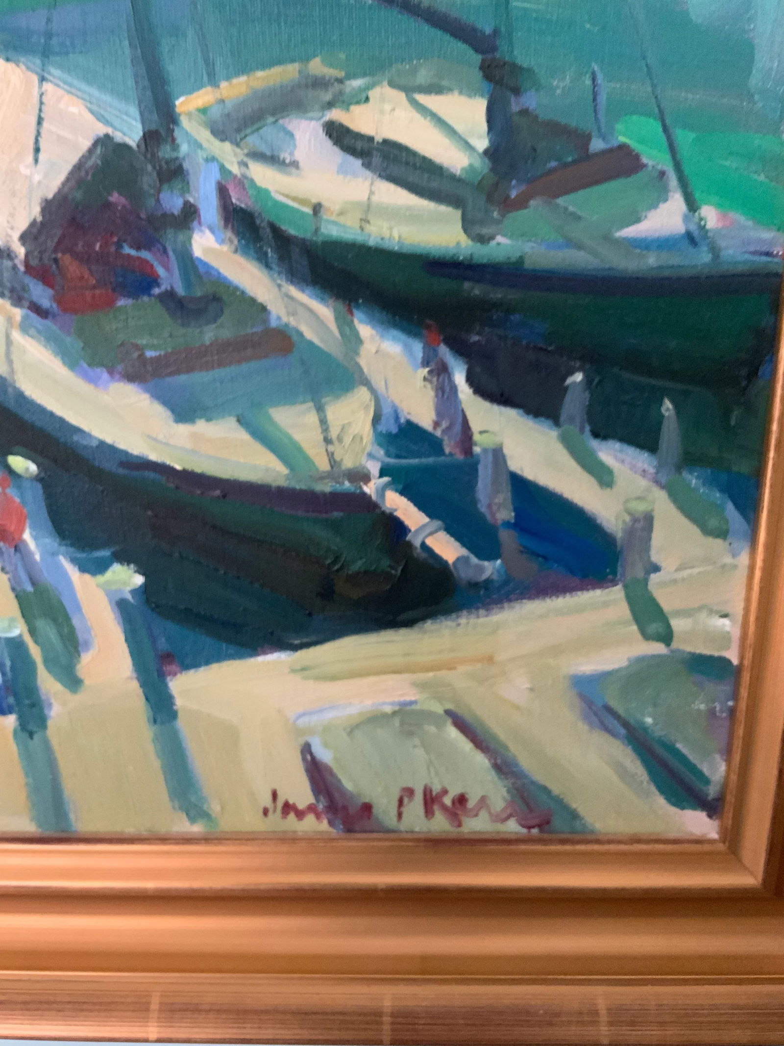 Moonlight Sail Impressionist Seascape Oil Painting by James P. Kerr - 4