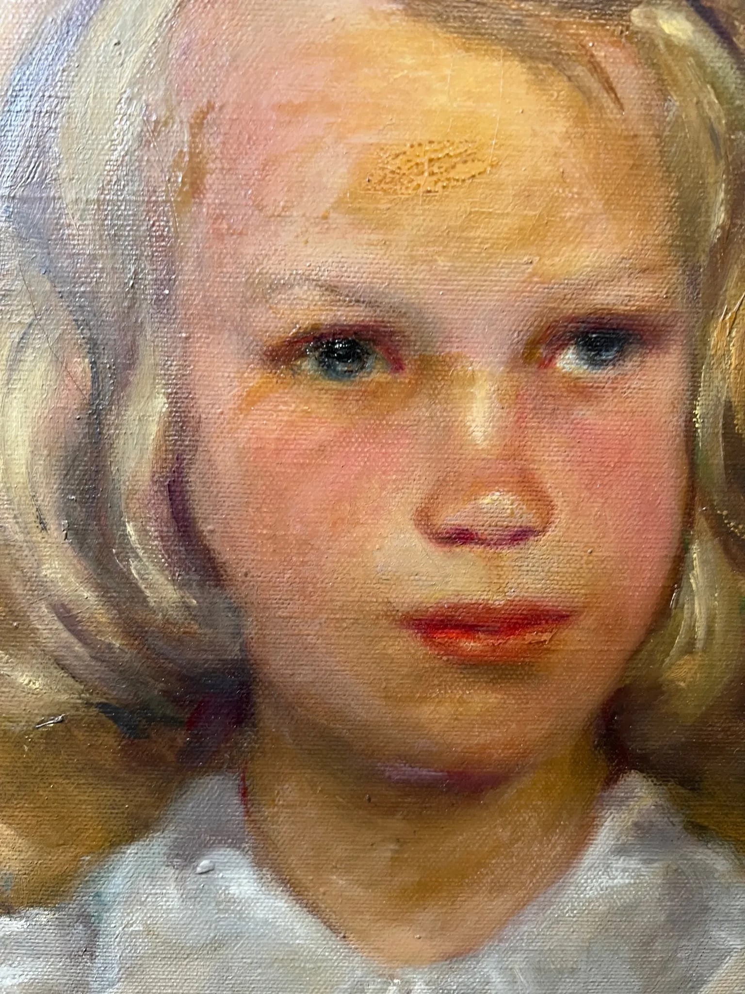 Timeless and Innocent Original Oil Painting Young Girl With Straw Hat - 5