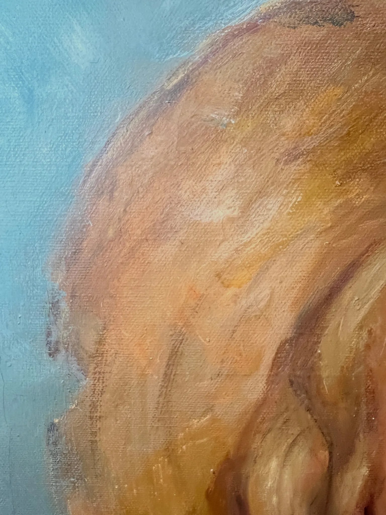 Timeless and Innocent Original Oil Painting Young Girl With Straw Hat - 6