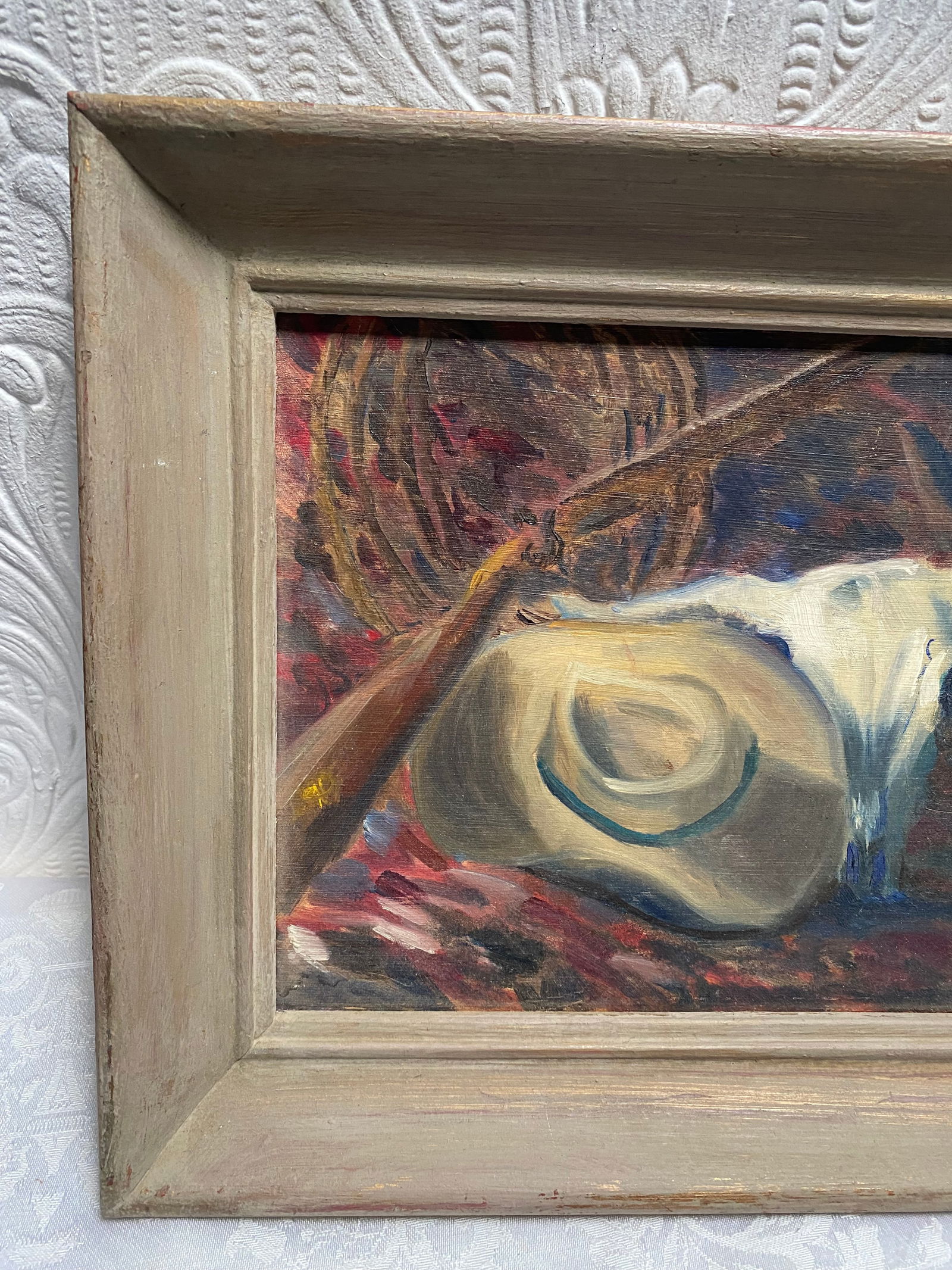 1950s Vintage Fauvist Southwestern Theme Oil Painting on Board, Framed - 2