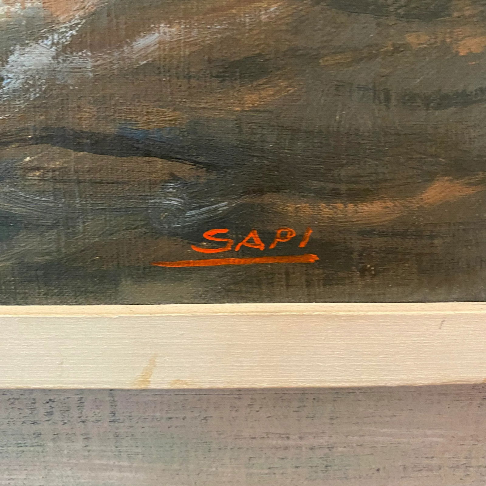 Original Large Seascape Nautical Oil Painting on Masonite Board Signed Sapi - 2