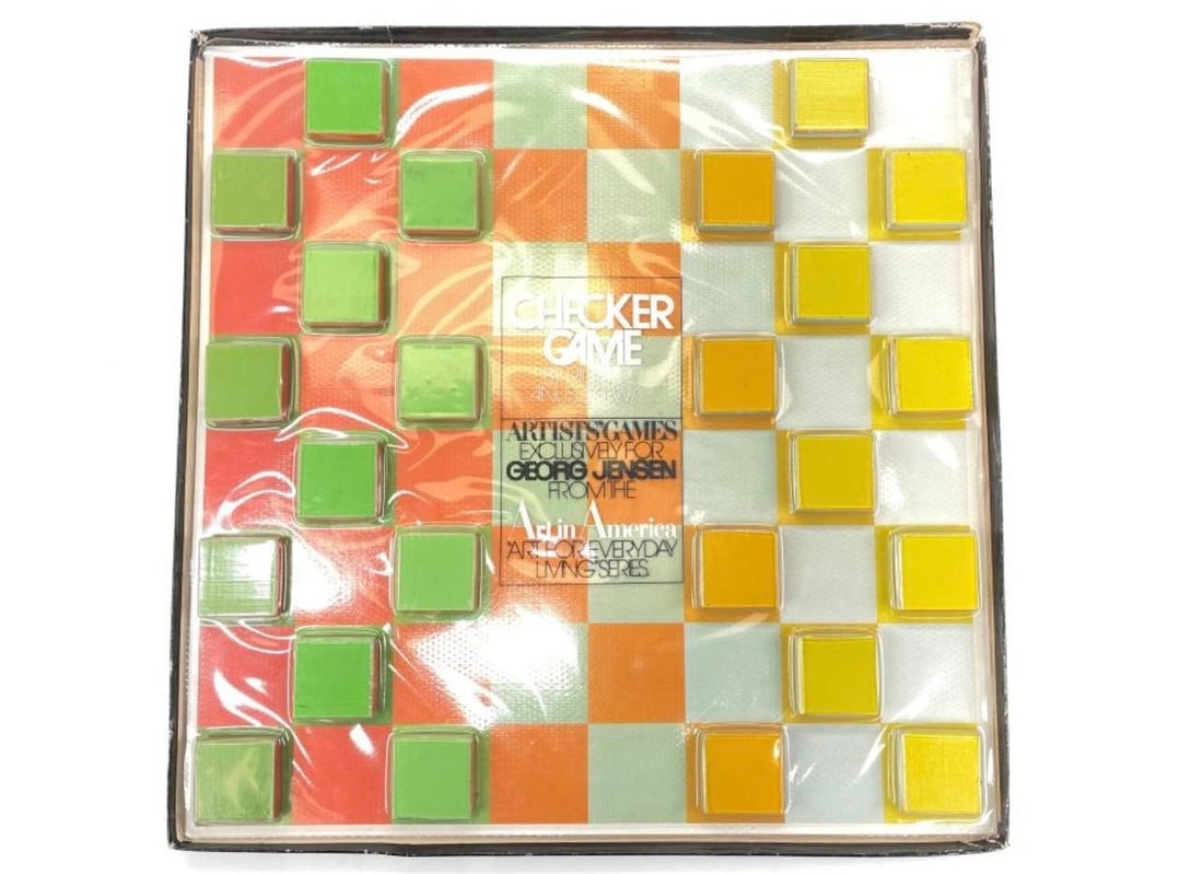 1969 Checkers Set Designed by Richard Anuszkiewicz, Made by George Jensen for Art in America Magazin - 2