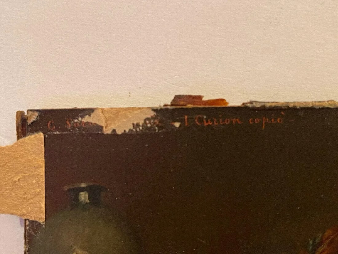 19th Century Grand Tour Oil Painting, Ignazio Curion 1828-1908, After Angelo Caroselli "Allegory of - 6