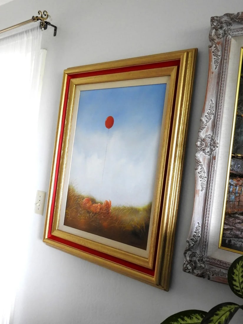 Red Balloon Oil Painting by San Franciscan Artist John Boyd May - 3