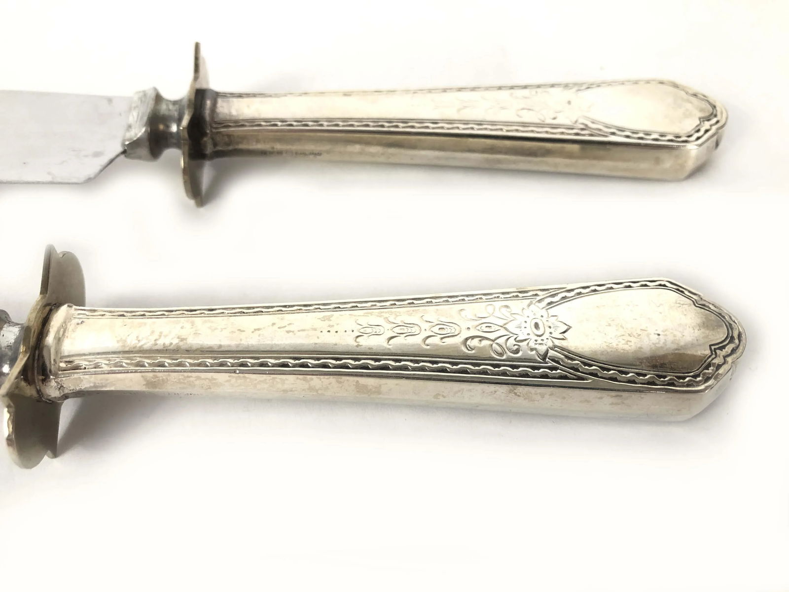 Vintage g.h. French Sterling Silver g.h.f. Carving Knives- a Pair - 4