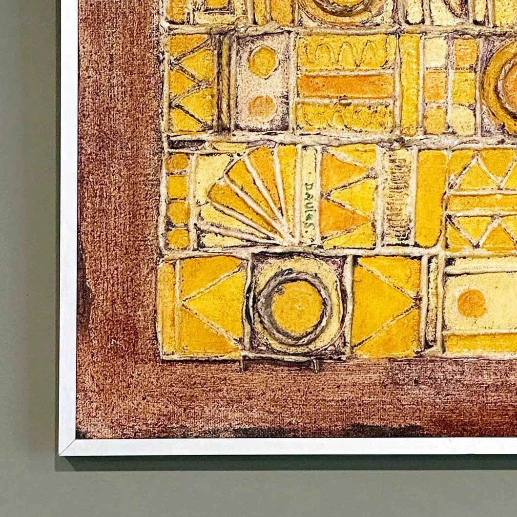 Mid-Century Abstract Bas Relief Painting - 3