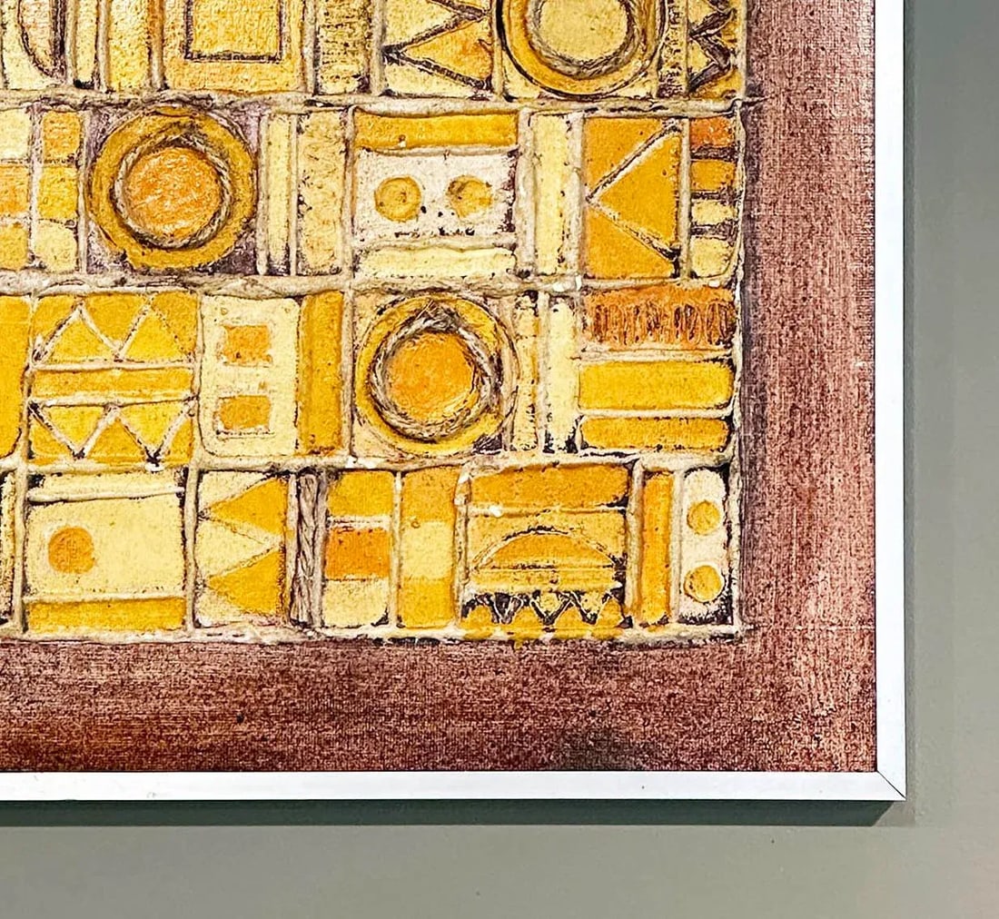Mid-Century Abstract Bas Relief Painting - 5