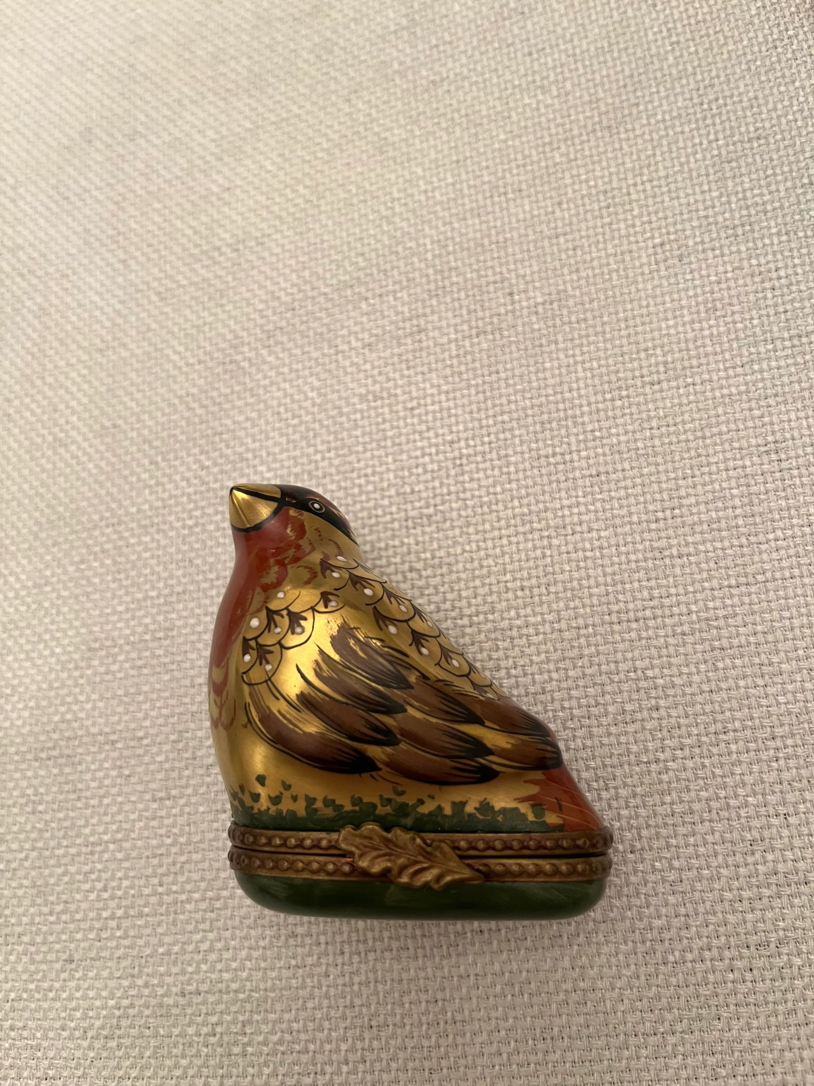 Early 20th Century Golden Bird Limoges Trinket Box - 2