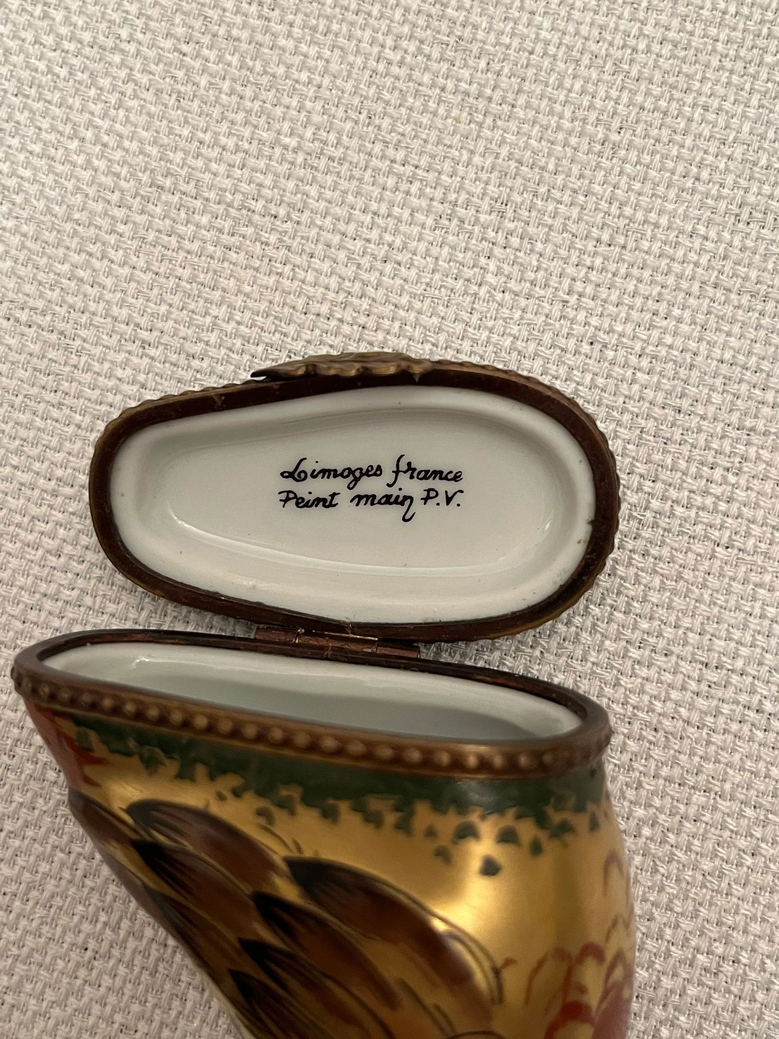 Early 20th Century Golden Bird Limoges Trinket Box - 6