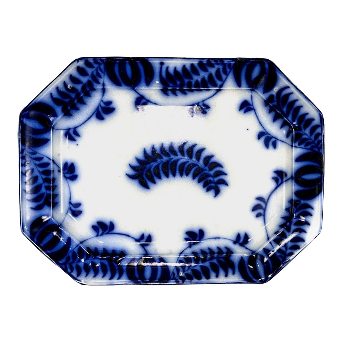 Early 19th Century Flow Blue Octagonal Serving Platter (1 of 5)