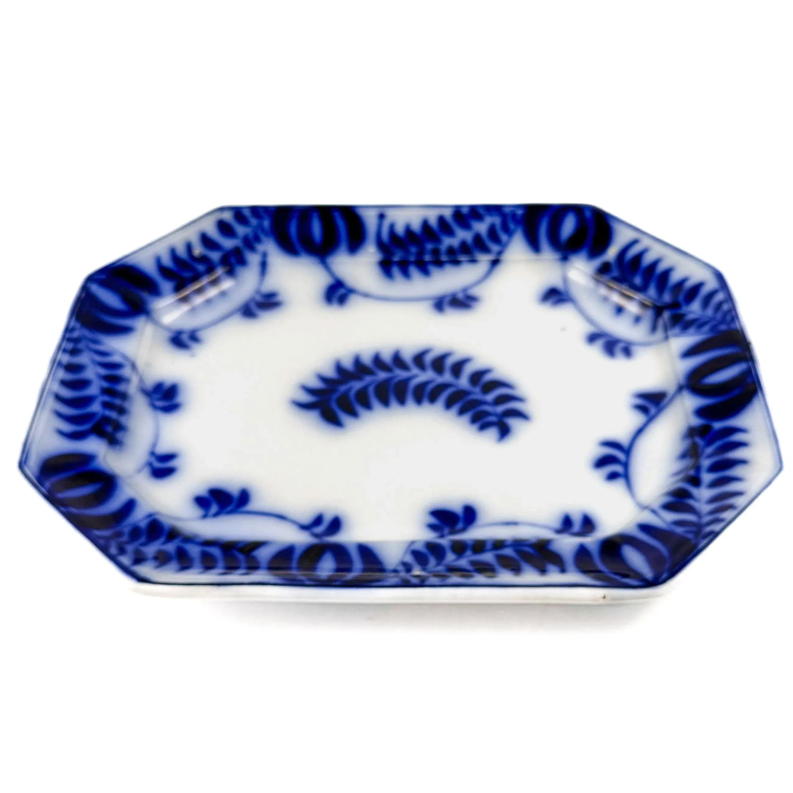 Early 19th Century Flow Blue Octagonal Serving Platter - 2