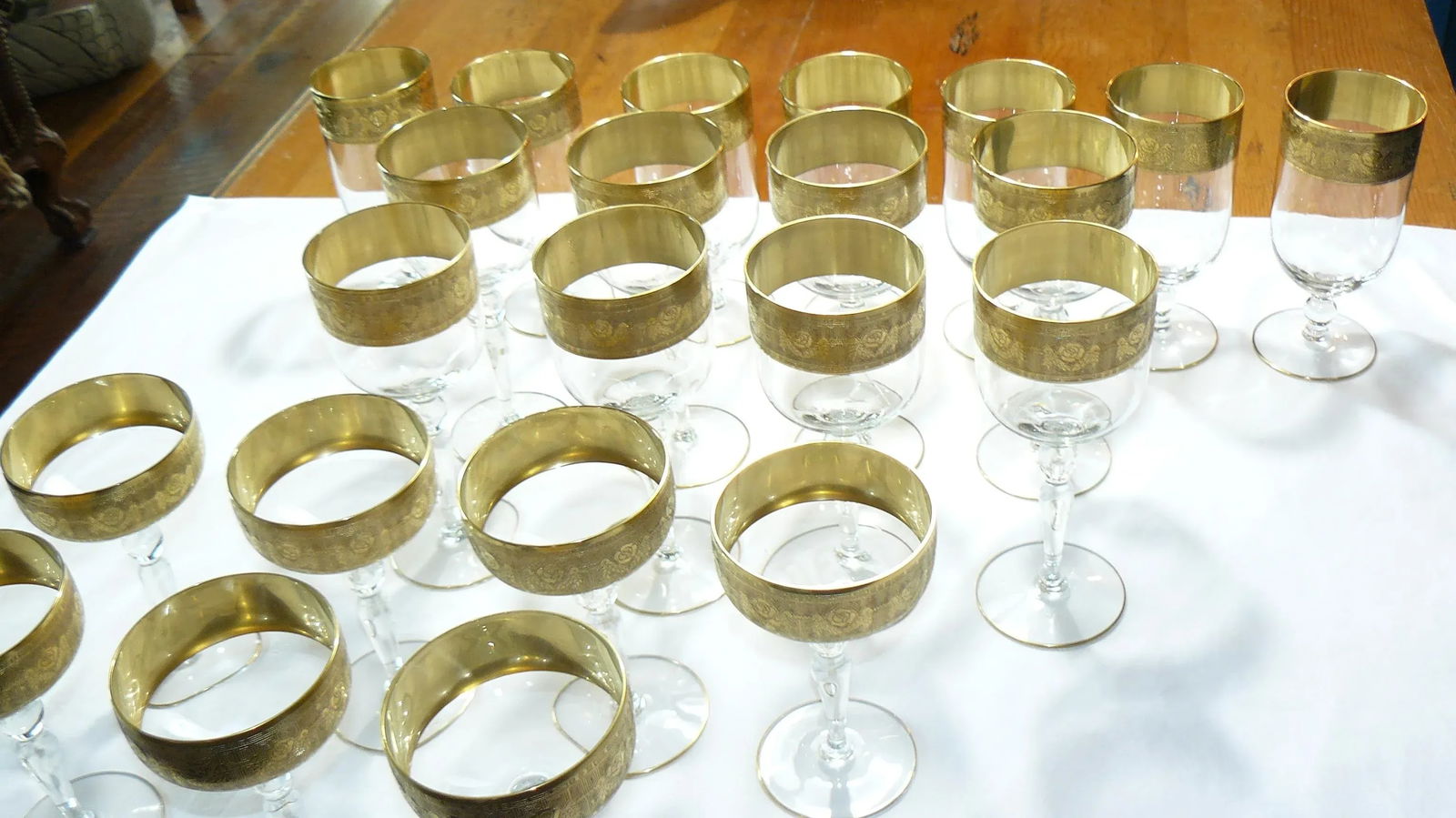 Early 20th Century Goldenrod by Glastonbury-Lotus Stemware- 22 Pieces - 2