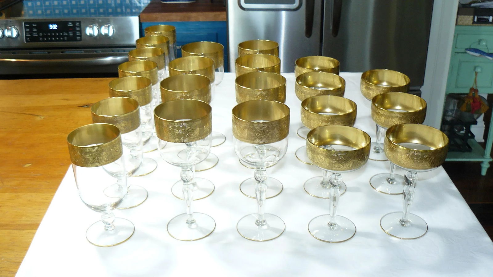 Early 20th Century Goldenrod by Glastonbury-Lotus Stemware- 22 Pieces - 6