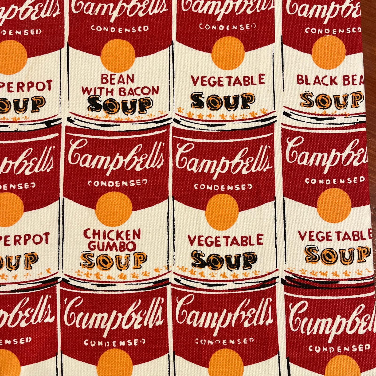 Vintage Andy Warhol Style Soup Cans Fabric Over Canvas - 2