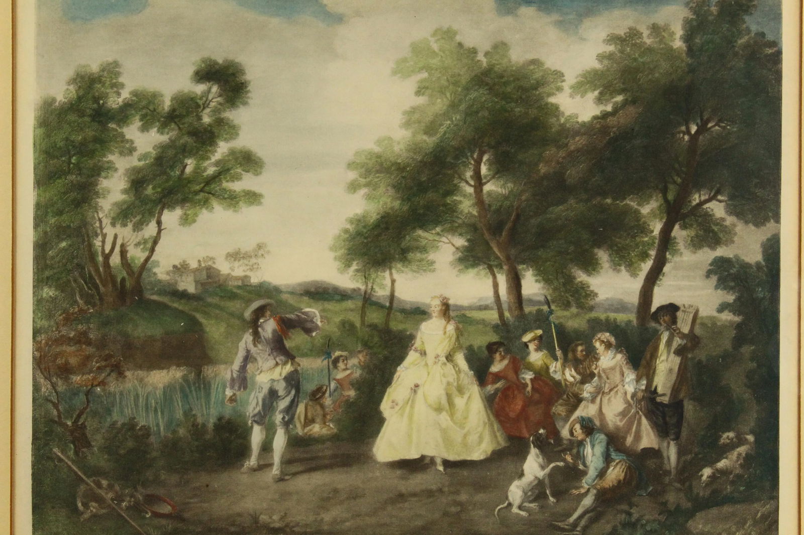 F. Hanfstaengl Antique Set of 3 Tinted Lithographs Rococo Comedia Dell'Arte - 3