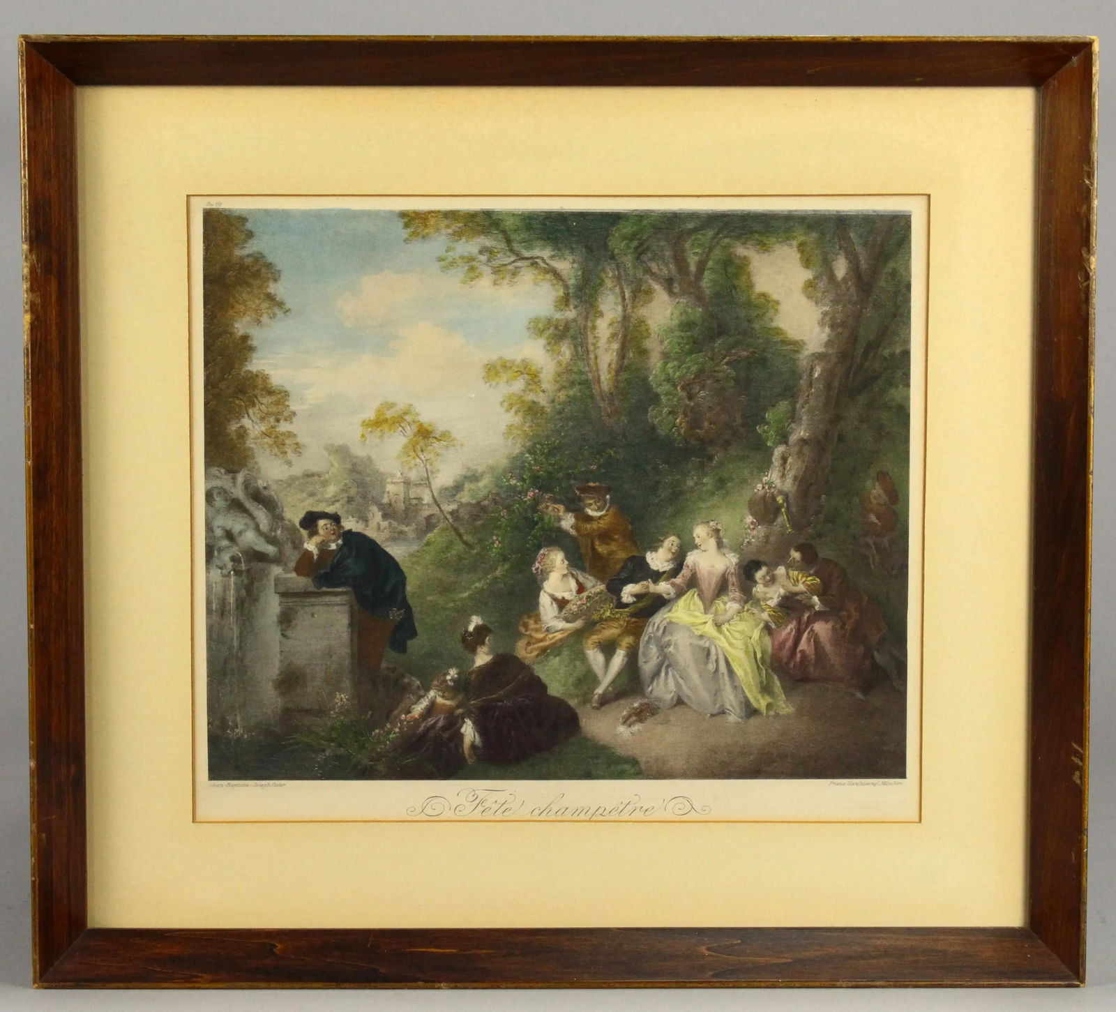 F. Hanfstaengl Antique Set of 3 Tinted Lithographs Rococo Comedia Dell'Arte - 9