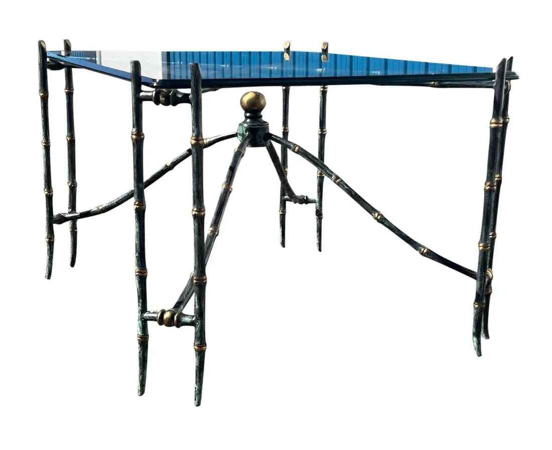 1960s LaBarge Faux Bamboo Coffee Table - 4