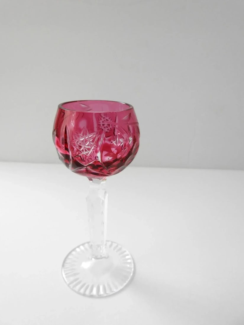 Vintage Lausitzer Colored Crystal Cordial Liquor Shot Glasses Germany - Set of 6 - 7