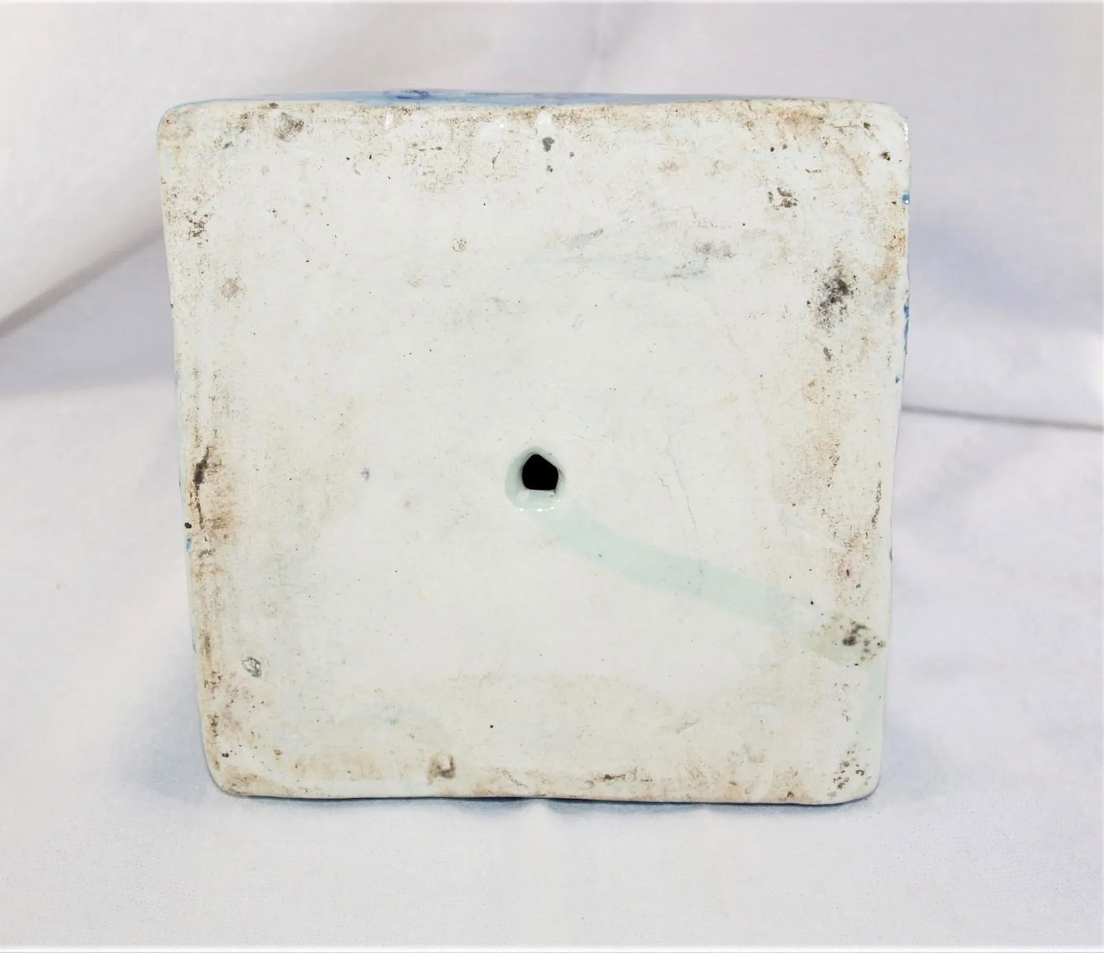 Vintage Maitland Smith Chinoiserie Hand Painted Blue & White Candle Stick - 6