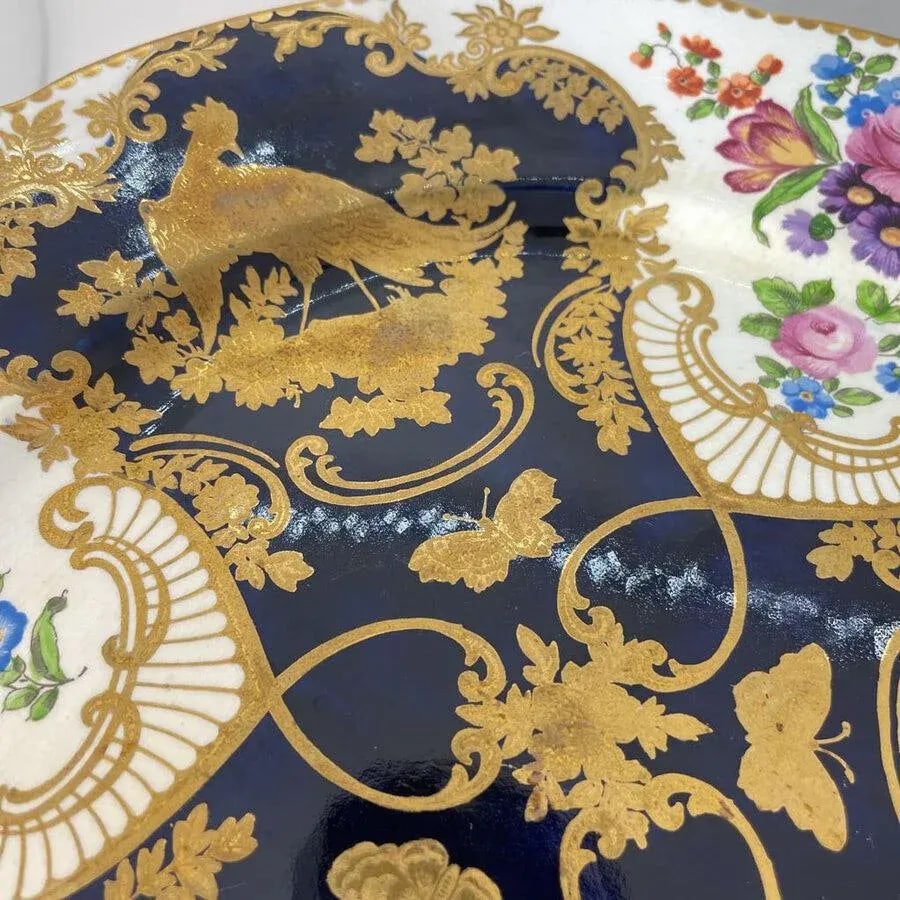 Tiffany & Co./Booths, Cobalt & Floral Dinner Plates- Set of 12 - 4