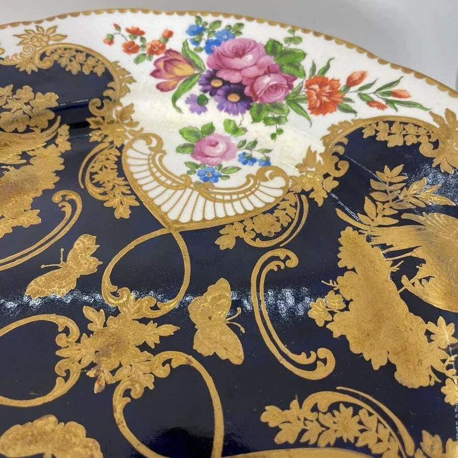 Tiffany & Co./Booths, Cobalt & Floral Dinner Plates- Set of 12 - 5