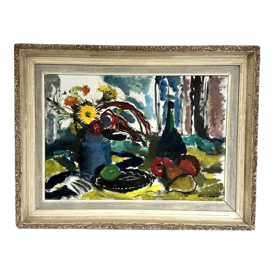 1940s Helen Sawyer Still Life Oil Painting "Arrangement for Sallie" (1 of 6)