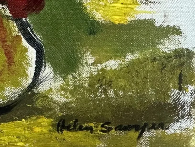 1940s Helen Sawyer Still Life Oil Painting "Arrangement for Sallie" - 3