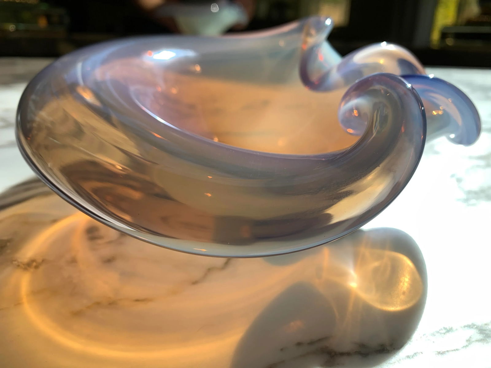 Vintage Murano Cenedese Opaline Art Glass Bowl - 5