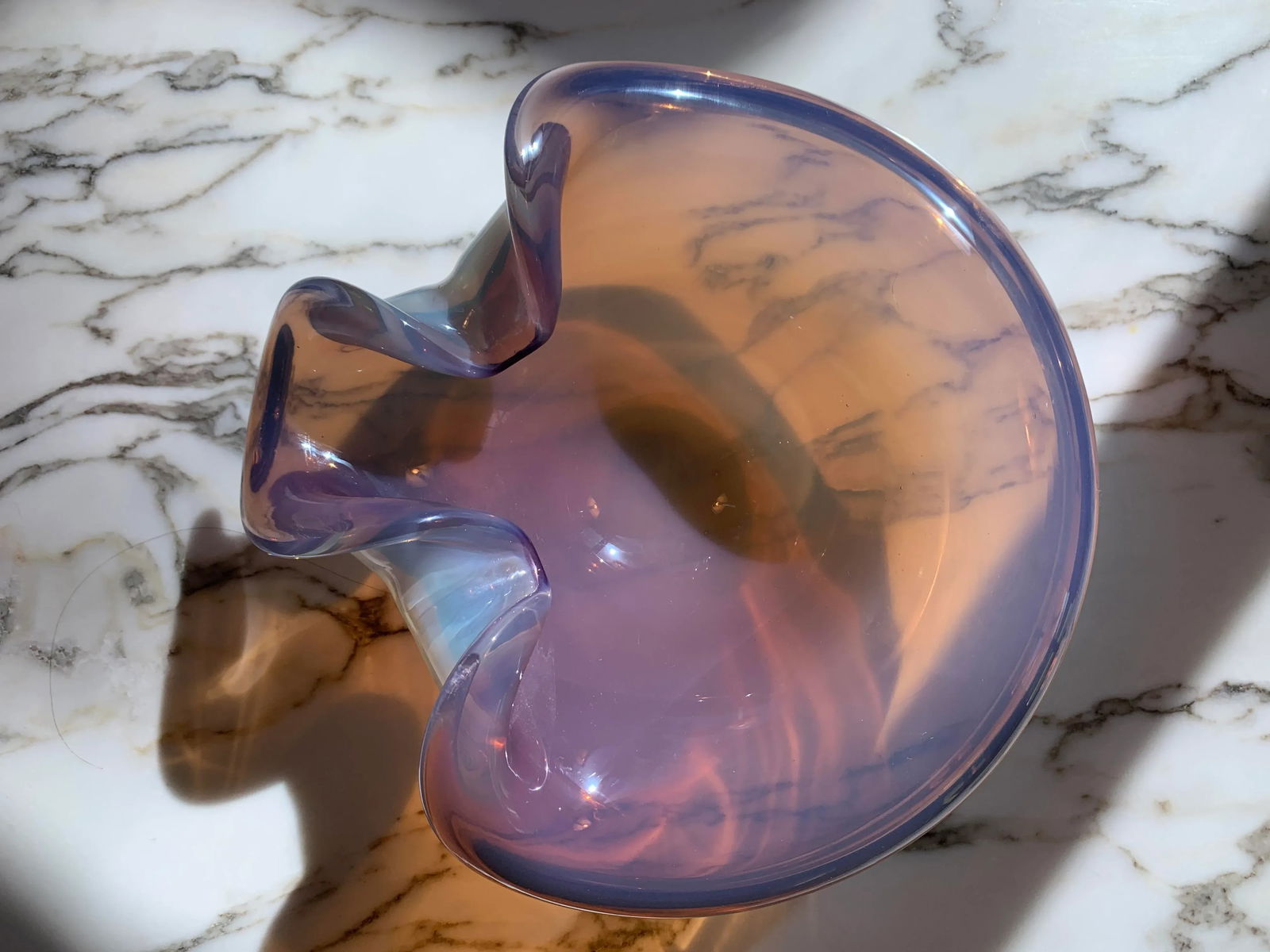 Vintage Murano Cenedese Opaline Art Glass Bowl - 6