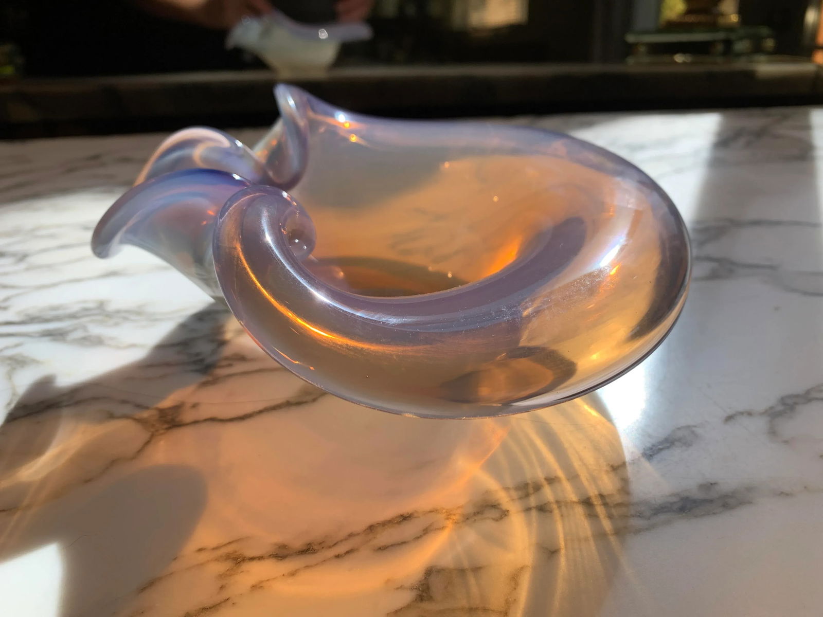 Vintage Murano Cenedese Opaline Art Glass Bowl - 8