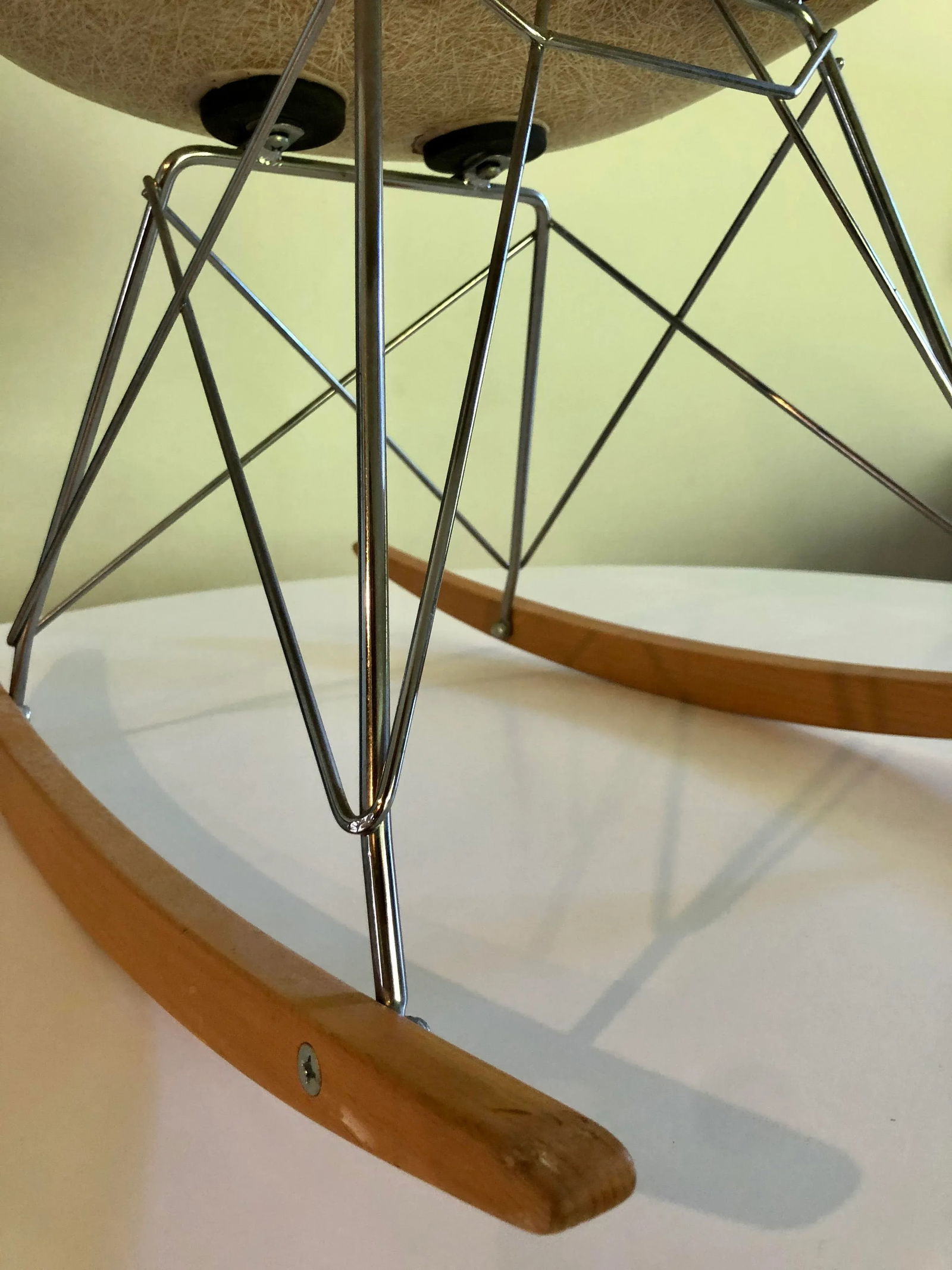 Vintage Eames Shell Rocker Fiber Parchment Rocking Chair Herman Miller - 4