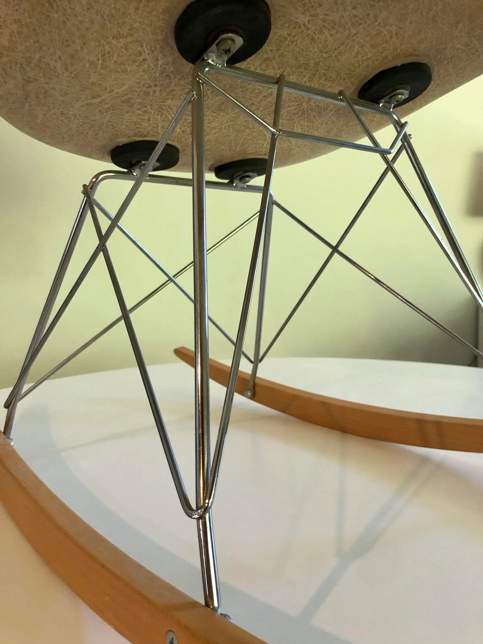 Vintage Eames Shell Rocker Fiber Parchment Rocking Chair Herman Miller - 5