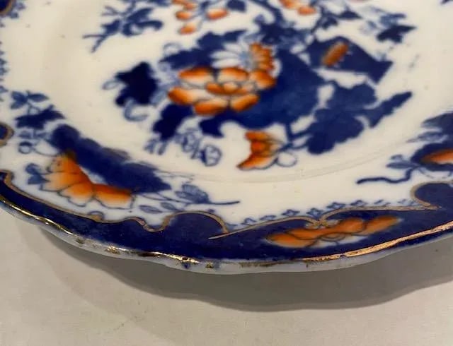 Set of 4 Antique Dessert Plates in English 1749 Pattern - 12