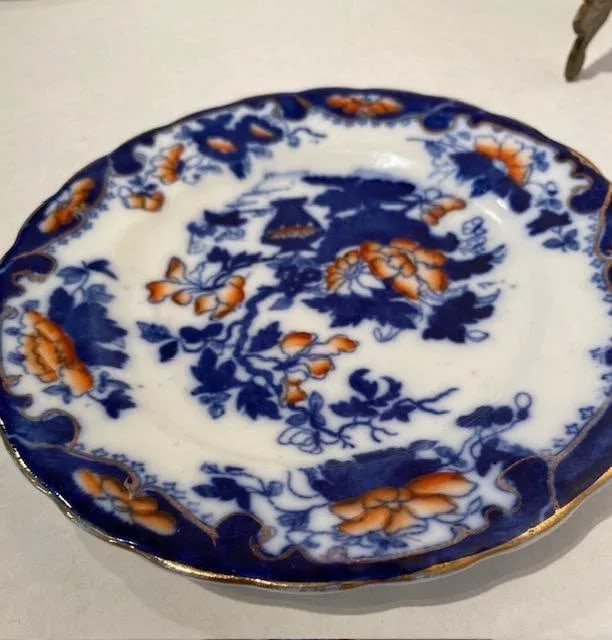 Set of 4 Antique Dessert Plates in English 1749 Pattern - 9